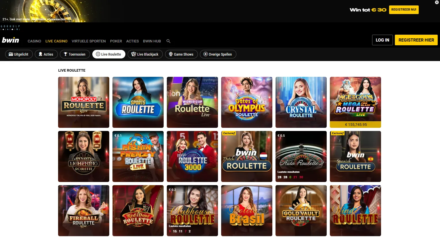 Mobiel roulette spelen in België – roulette casino
